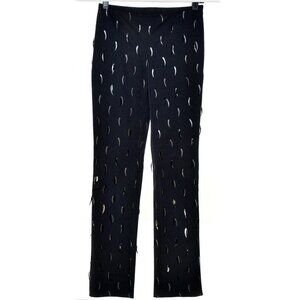 Gianfranco Ferre Nightclub Black Fancy Stretch Jeans W/ Flashy Dangles Size XS